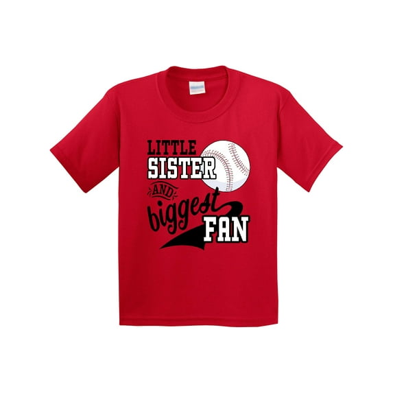 Inktastic Little Sister and Biggest Baseball Fan Youth T-Shirt