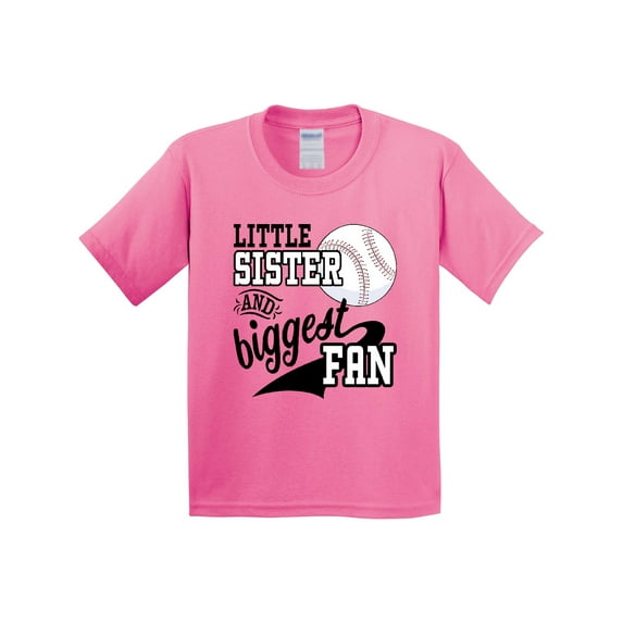 Inktastic Little Sister and Biggest Baseball Fan Youth T-Shirt