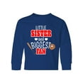 thumbnail image 1 of Inktastic Little Sister and Biggest Fan Baseball Glove and Bat Long Sleeve Youth T-Shirt, 1 of 5