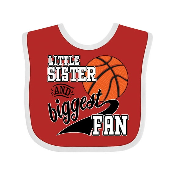 Inktastic Little Sister and Biggest Fan Basketball Player Girls Baby Bib