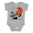 thumbnail image 1 of Inktastic Little Sister and Biggest Fan Basketball Player Girls Baby Bodysuit, 1 of 5