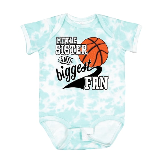 Inktastic Little Sister and Biggest Fan Basketball Player Girls Baby Bodysuit
