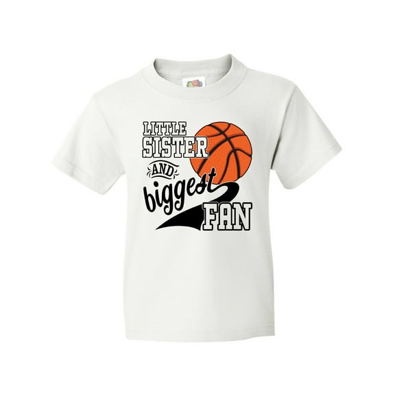 Inktastic Little Sister and Biggest Fan- Basketball Player Youth T-Shirt