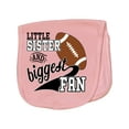 thumbnail image 1 of Inktastic Little Sister and Biggest Fan Football Player Baby Burp Cloth, 1 of 3