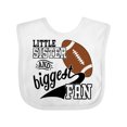 thumbnail image 1 of Inktastic Little Sister and Biggest Fan Football Player Girls Baby Bib, 1 of 4