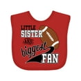 thumbnail image 1 of Inktastic Little Sister and Biggest Fan Football Player Girls Baby Bib, 1 of 4