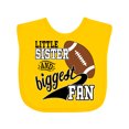 thumbnail image 1 of Inktastic Little Sister and Biggest Fan Football Player Girls Baby Bib, 1 of 4