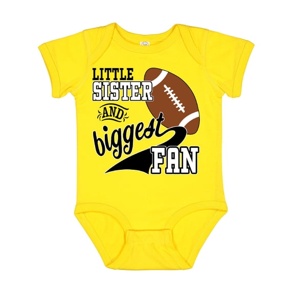 Inktastic Little Sister and Biggest Fan Football Player Girls Baby Bodysuit