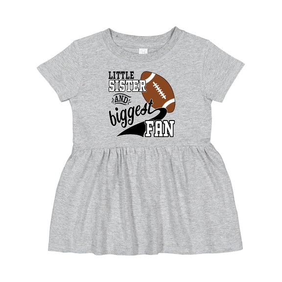 Inktastic Little Sister and Biggest Fan Football Player Girls Baby Dress