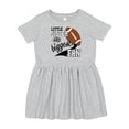 thumbnail image 1 of Inktastic Little Sister and Biggest Fan Football Player Girls Toddler Dress, 1 of 5