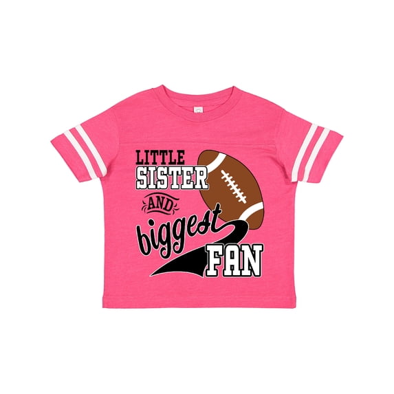 Inktastic Little Sister and Biggest Fan Football Player Girls Toddler T-Shirt