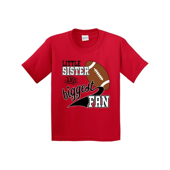Inktastic Little Sister and Biggest Fan Football Player Youth T-Shirt