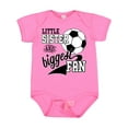 thumbnail image 1 of Inktastic Little Sister and Biggest Fan Soccer Player Girls Baby Bodysuit, 1 of 5