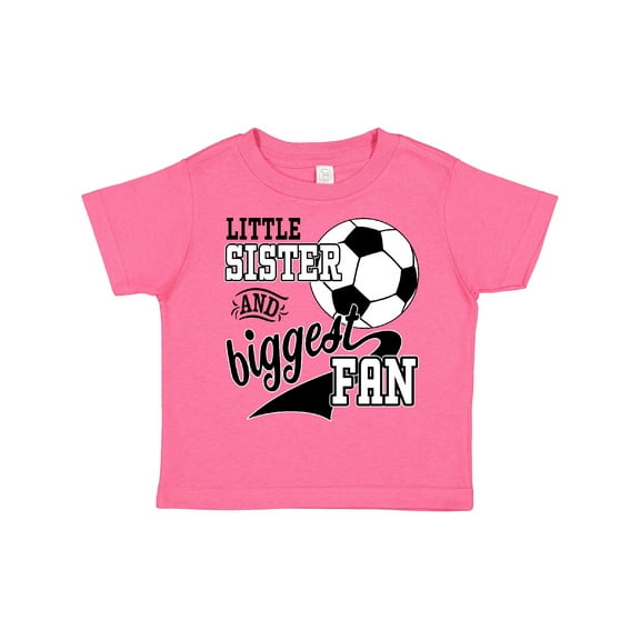 Inktastic Little Sister and Biggest Fan Soccer Player Girls Toddler T-Shirt
