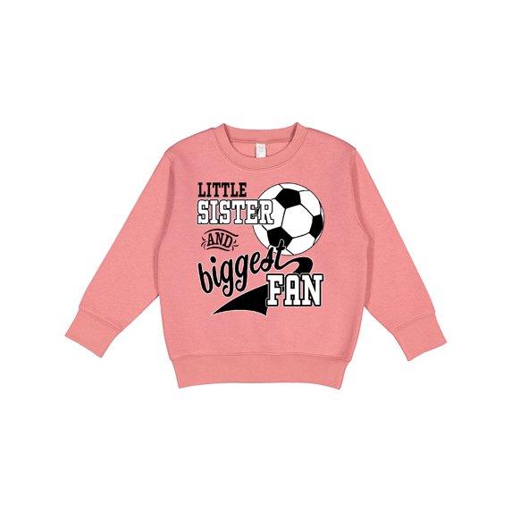 Inktastic Little Sister and Biggest Fan Soccer Player Toddler Sweatshirt