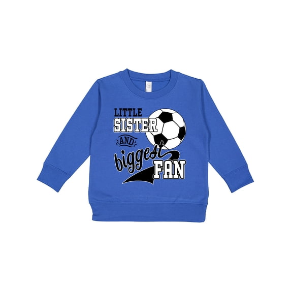 Inktastic Little Sister and Biggest Fan Soccer Player Toddler Sweatshirt