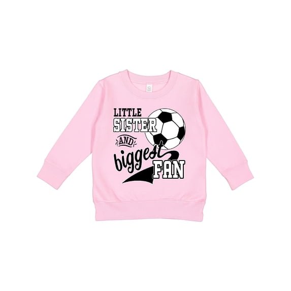 Inktastic Little Sister and Biggest Fan Soccer Player Toddler Sweatshirt