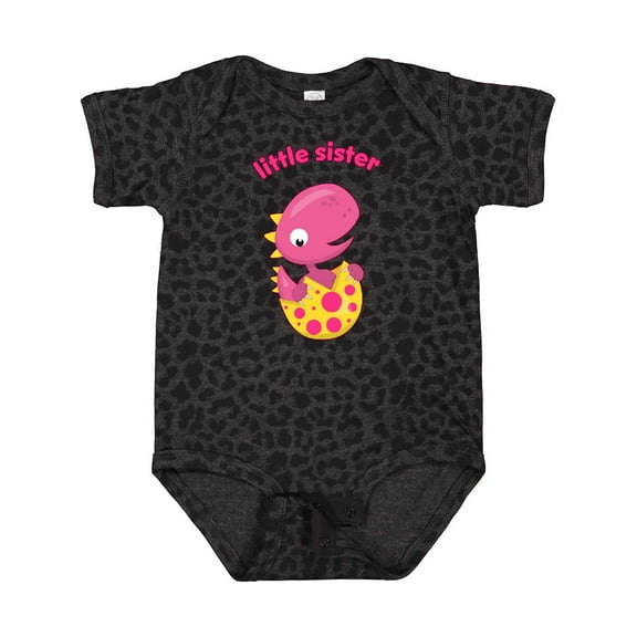 Inktastic Little Sister-dino Girls Baby Bodysuit