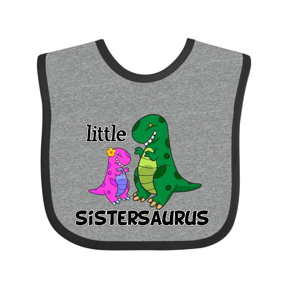 Inktastic Little Sistersaurus Girls Baby Bib