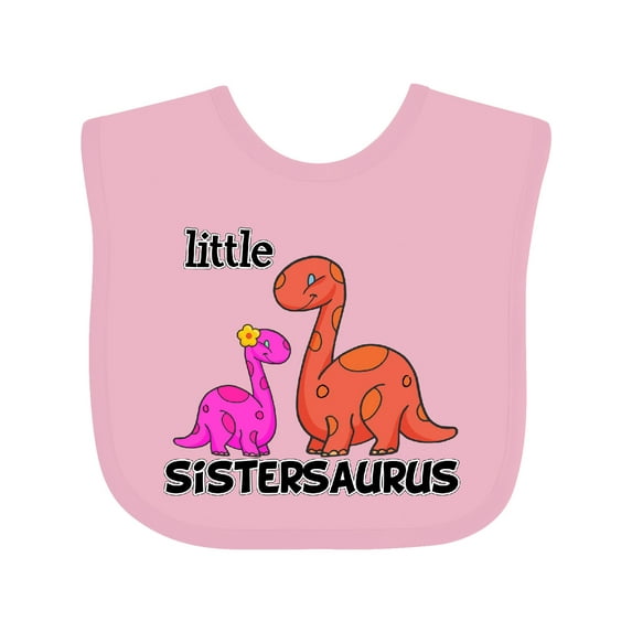 Inktastic Little Sistersaurus Girls Baby Bib