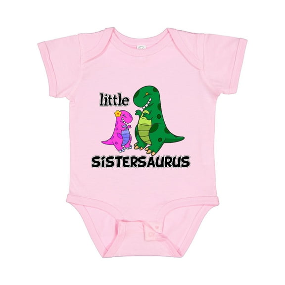 Inktastic Little Sistersaurus Girls Baby Bodysuit