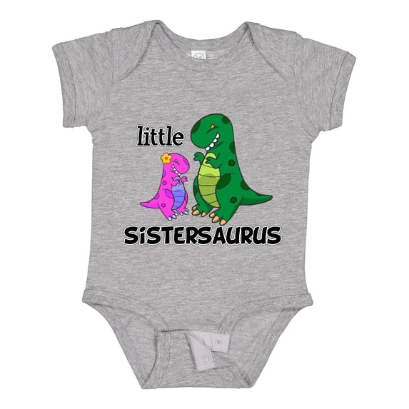 Inktastic Little Sistersaurus Girls Baby Bodysuit
