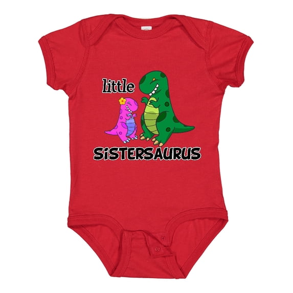 Inktastic Little Sistersaurus Girls Baby Bodysuit