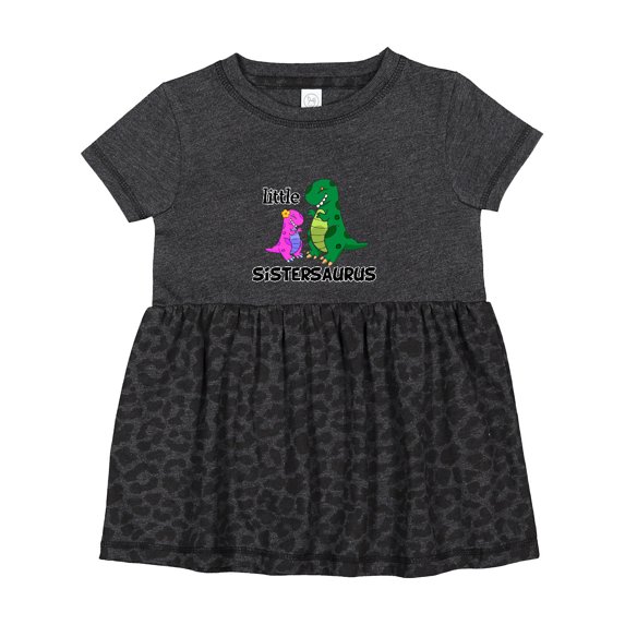 Inktastic Little Sistersaurus Girls Baby Dress