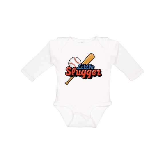Inktastic Little Slugger Boys or Girls Long Sleeve Baby Bodysuit