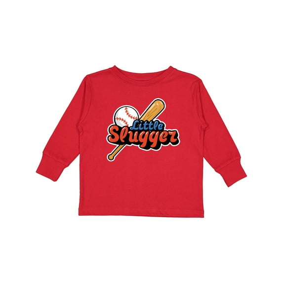 Inktastic Little Slugger Boys or Girls Long Sleeve Toddler T-Shirt