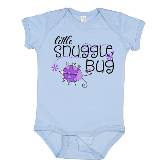 Inktastic Little Snuggle Bug Purple Beetle Boys or Girls Baby Bodysuit