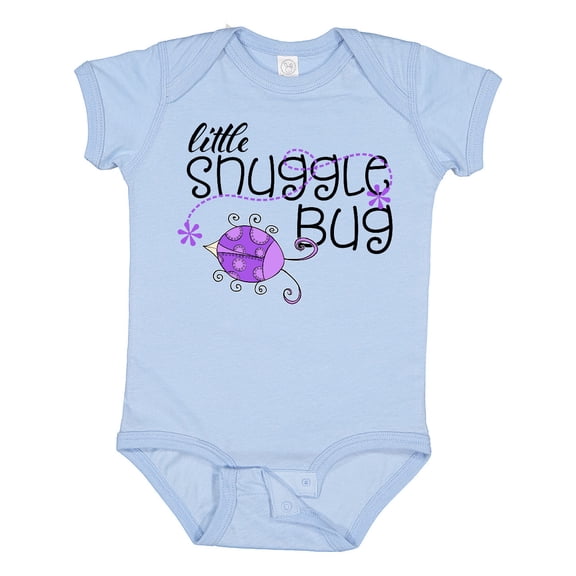 Inktastic Little Snuggle Bug Purple Beetle Boys or Girls Baby Bodysuit