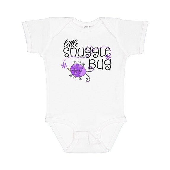 Inktastic Little Snuggle Bug Purple Beetle Boys or Girls Baby Bodysuit