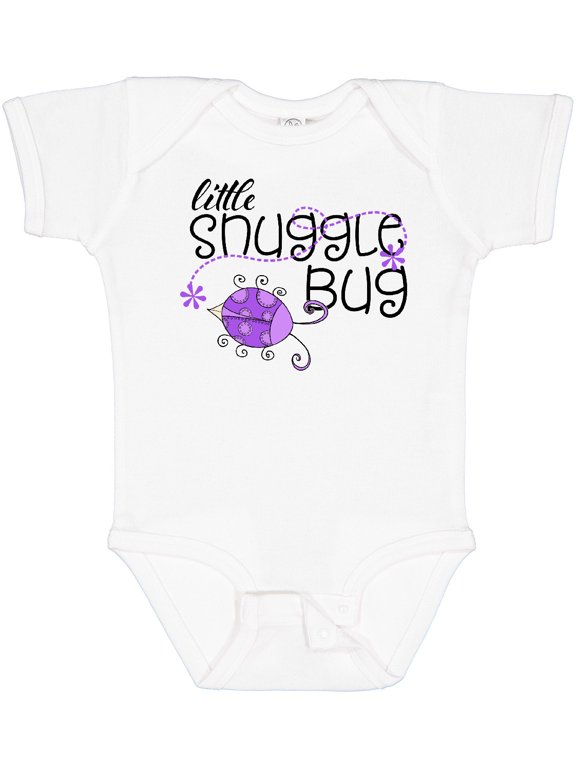 Little Snuggle Bug Purple Beetle Boys or Girls Baby Bodysuit