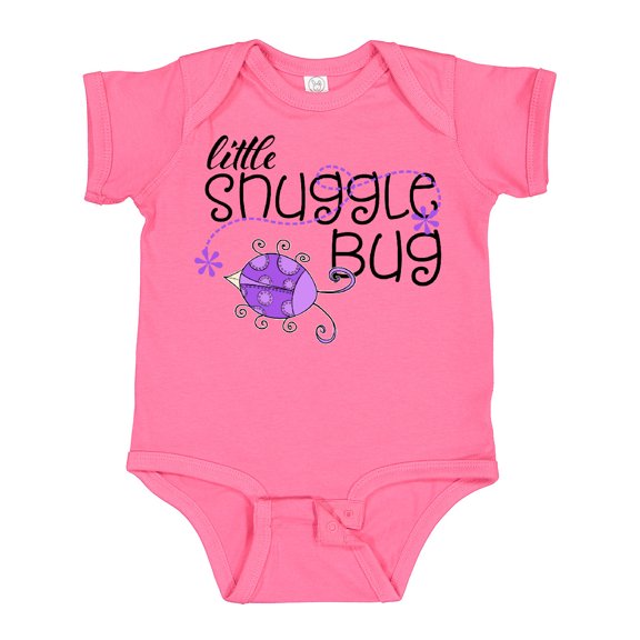Inktastic Little Snuggle Bug Purple Beetle Boys or Girls Baby Bodysuit