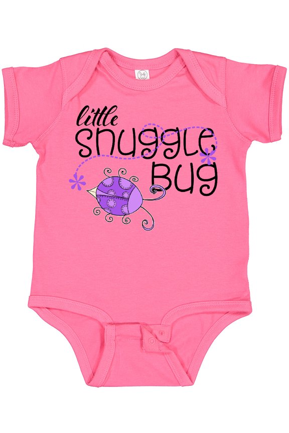 Little Snuggle Bug Purple Beetle Boys or Girls Baby Bodysuit