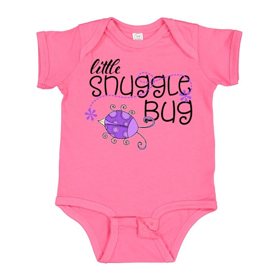 Inktastic Little Snuggle Bug Purple Beetle Boys or Girls Baby Bodysuit
