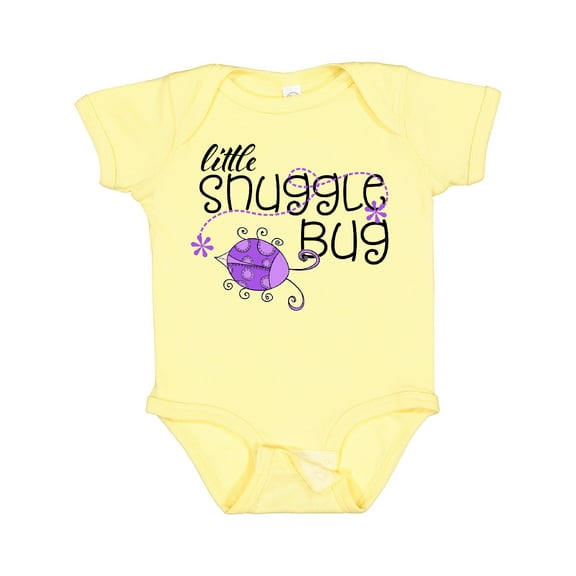 Inktastic Little Snuggle Bug Purple Beetle Boys or Girls Baby Bodysuit