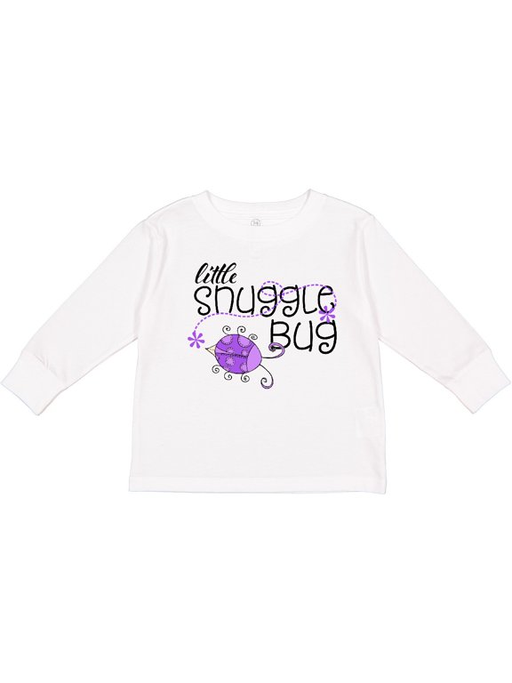 Little Snuggle Bug Purple Beetle Boys or Girls Long Sleeve Toddler T-Shirt