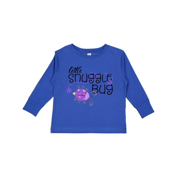 Inktastic Little Snuggle Bug Purple Beetle Boys or Girls Long Sleeve Toddler T-Shirt
