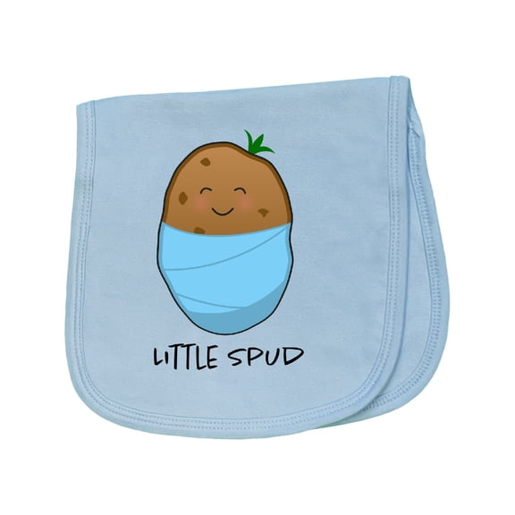 Inktastic Little Spud Blue Baby Burp Cloth