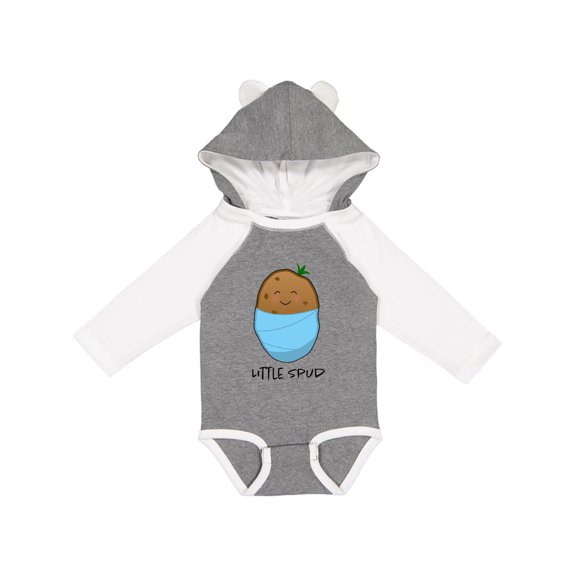 Inktastic Little Spud Blue Boys or Girls Long Sleeve Baby Bodysuit