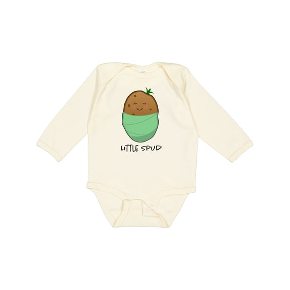 Inktastic Little Spud Green Boys or Girls Long Sleeve Baby Bodysuit