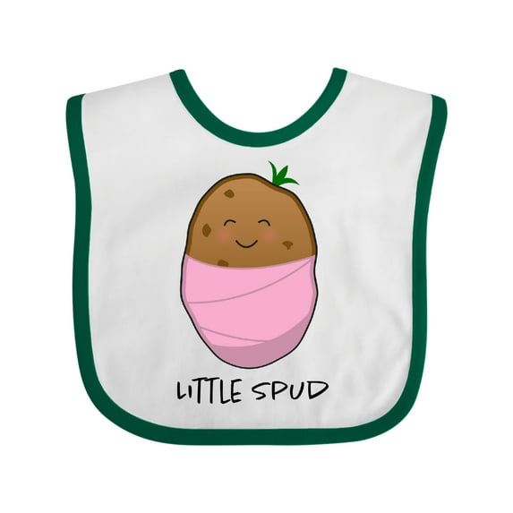Inktastic Little Spud Pink Boys or Girls Baby Bib