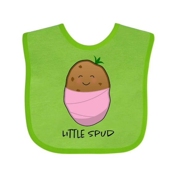 Inktastic Little Spud Pink Boys or Girls Baby Bib