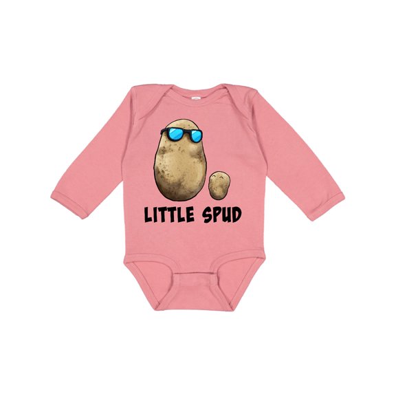 Inktastic Little Spud Potato Father and Child Boys or Girls Long Sleeve Baby Bodysuit