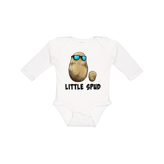 Inktastic Little Spud Potato Father and Child Boys or Girls Long Sleeve Baby Bodysuit