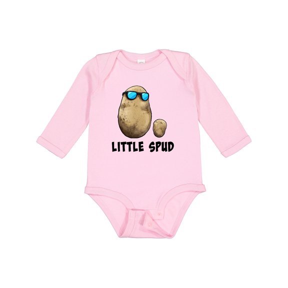 Inktastic Little Spud Potato Father and Child Boys or Girls Long Sleeve Baby Bodysuit