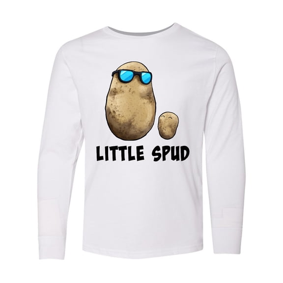 Inktastic Little Spud Potato Father and Child Long Sleeve Youth T-Shirt