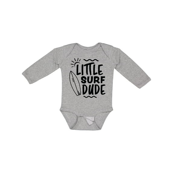 Inktastic Little Surf Dude with Surfboard Boys Long Sleeve Baby Bodysuit